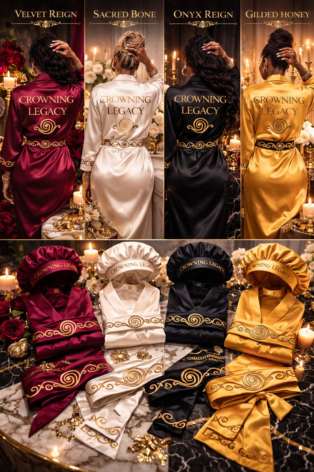The Legacy Set™ — Mulberry Silk Crown & Royal Wrap Bundle