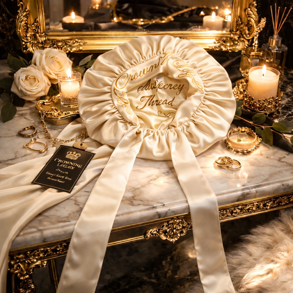 The Whispered Crown™ — Luxury Mulberry Silk Bonnet